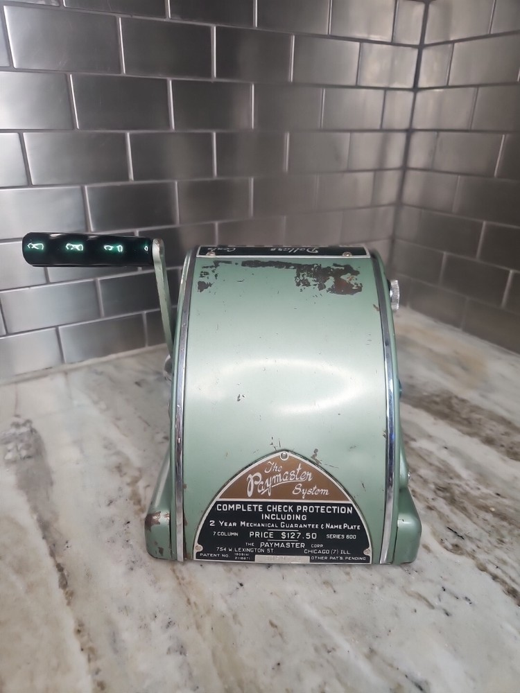 Vintage Paymaster Series S-600 Check Writer 7 Column Stamper Machine