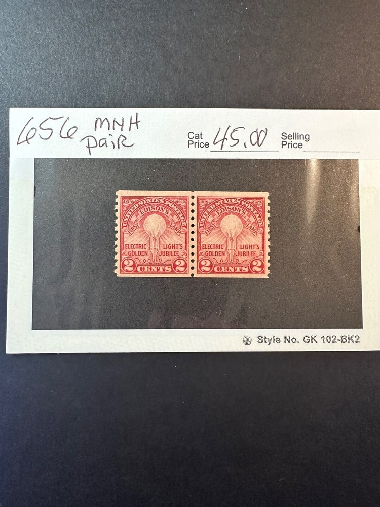 Scott # 656 Pair                       2024 Scott Catalogue Value $ 45.00