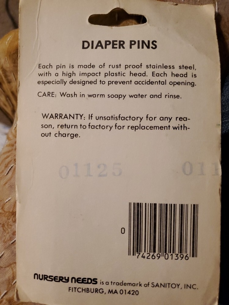 Nursery Needs Diaper Pins Pink New In Package