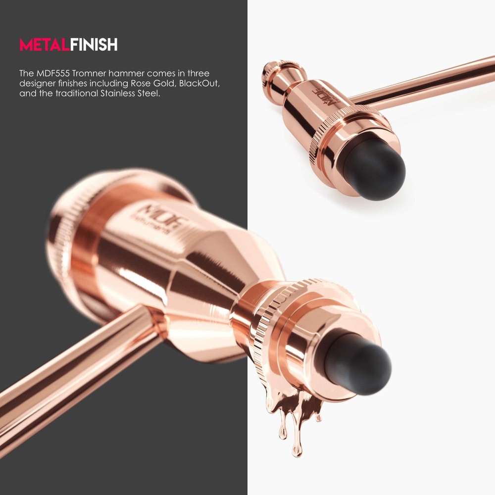 , Rose Gold Tromner Neurological Reflex Hammer with Pointed Tip Handle for Cu...