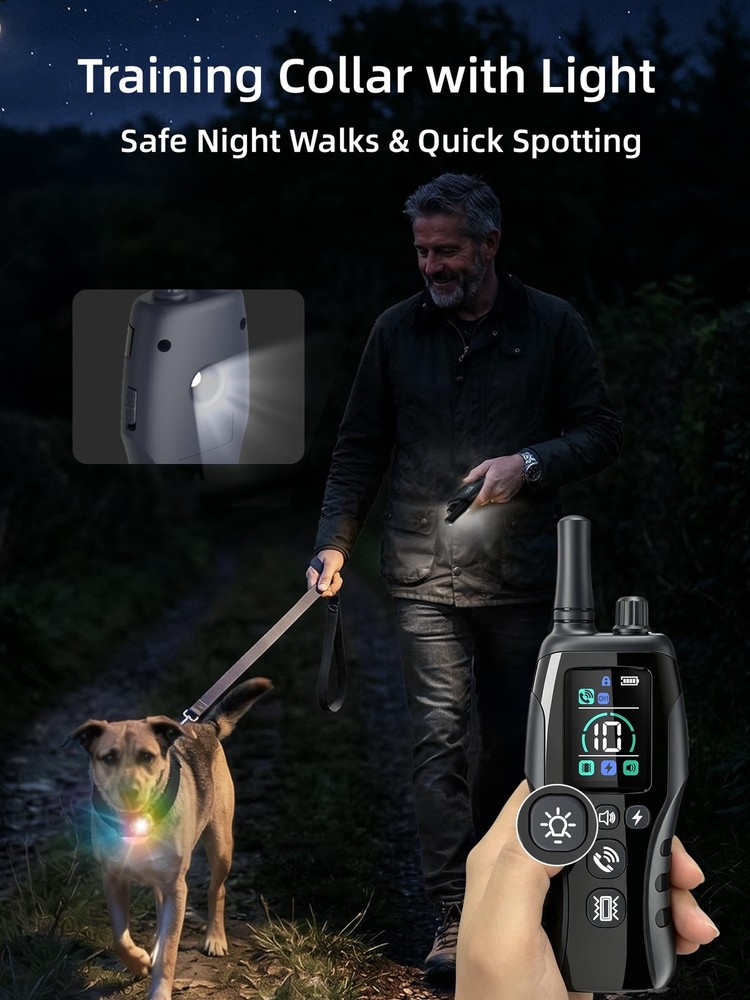 Dog Training Collar with 6 Training Modes, Voice Call, Flashlight, Security L...