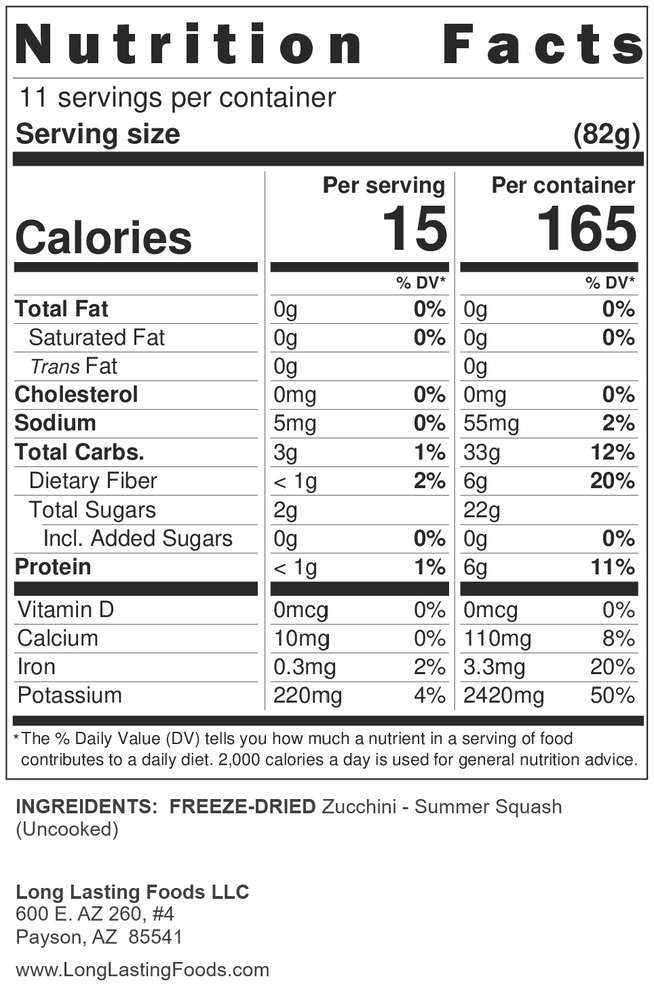 Freeze-Dried Zucchini Squash
