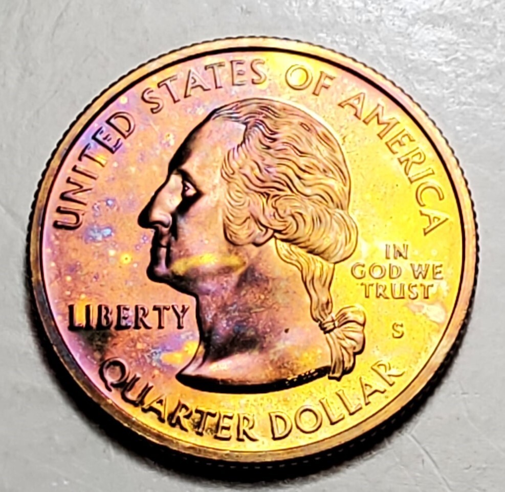 TONED 2007 S IDAHO STATE QUARTER CLAD PROOF UNC #C4826