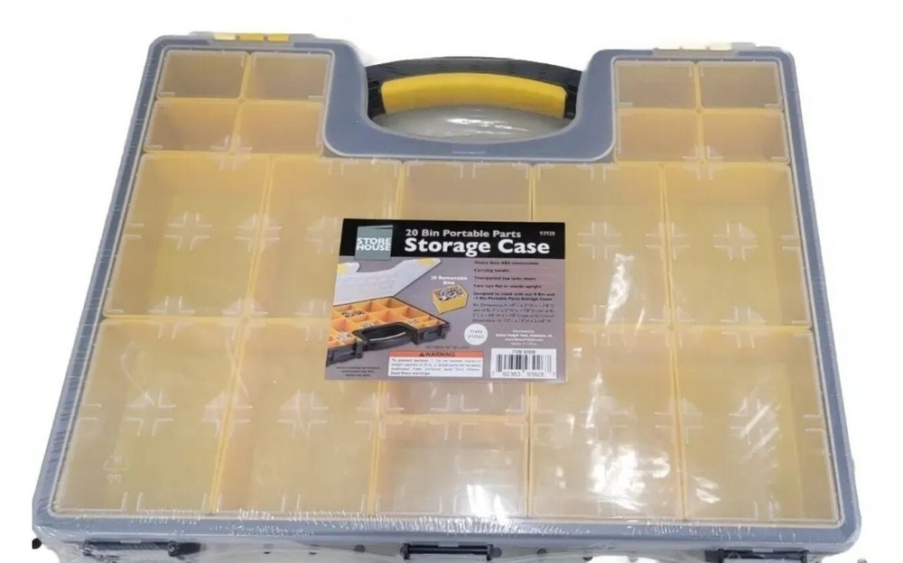STOREHOUSE 20-Bin Medium Portable Parts Storage Case