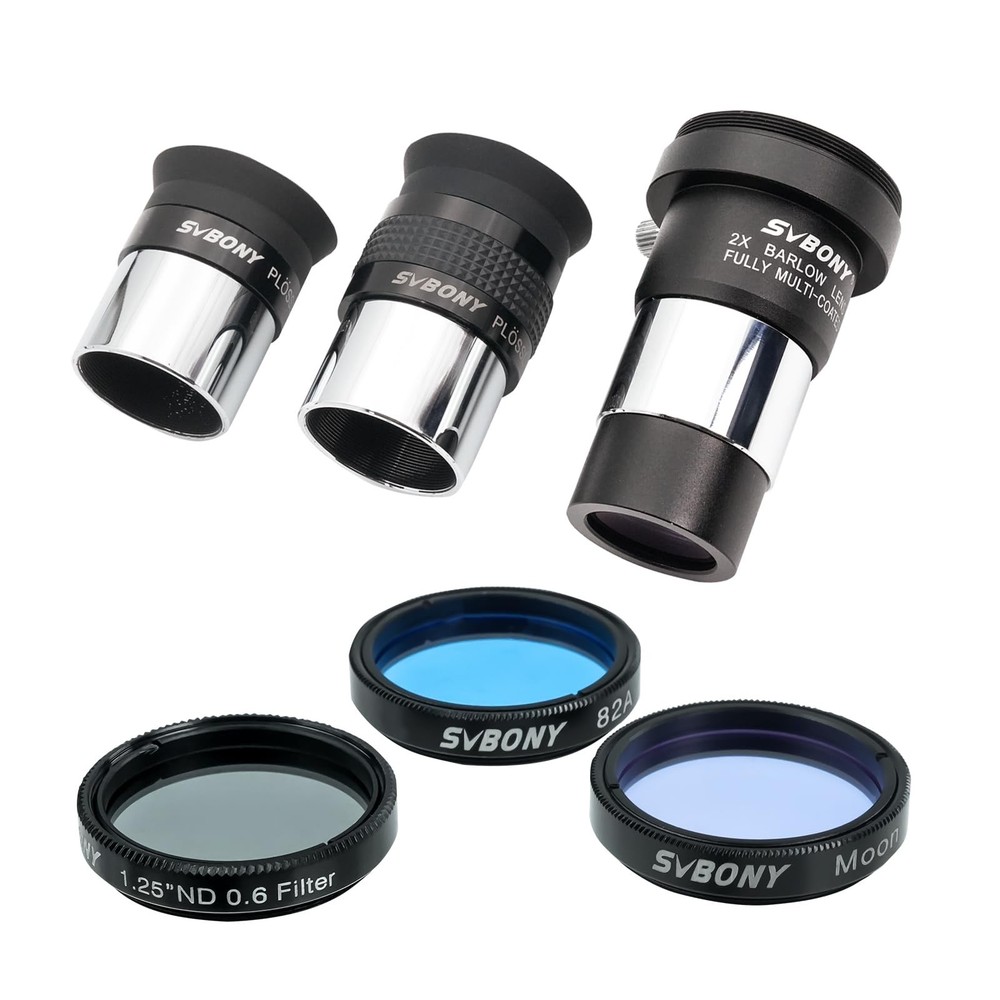 SVBONY SV233 7-Piece Eyepiece & Filter Accessory Kit, Includes Two 1.25” E
