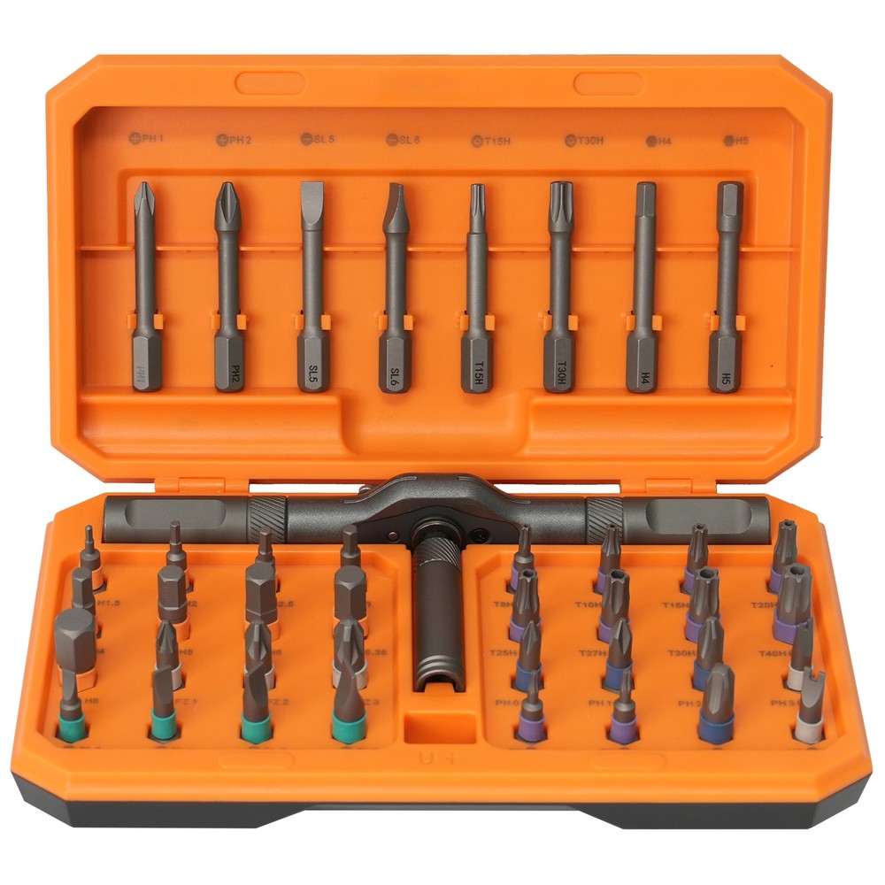 42piece T-Shaped Ratchet Screwdriver Kit with Detachable Handle & Storage Case