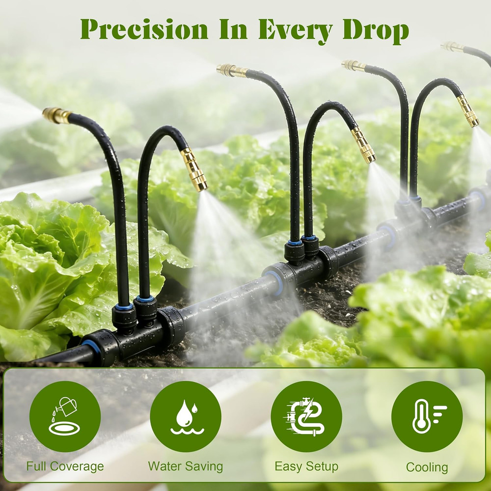 Drip Irrigation System for Garden, Automatic Watering System with Adjustable 360