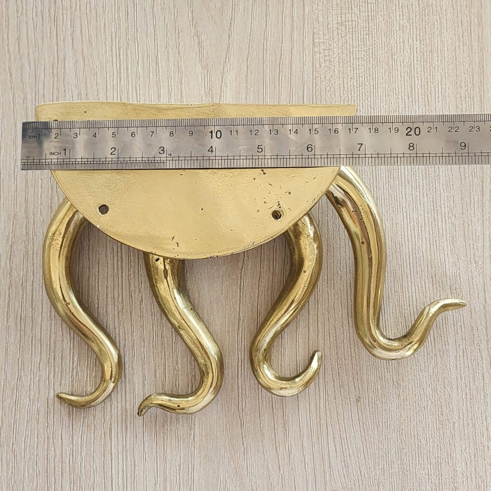 2 RUSTIC heavy Brass Stunning Large Octopus Solid Door Handle grab PULLS aged