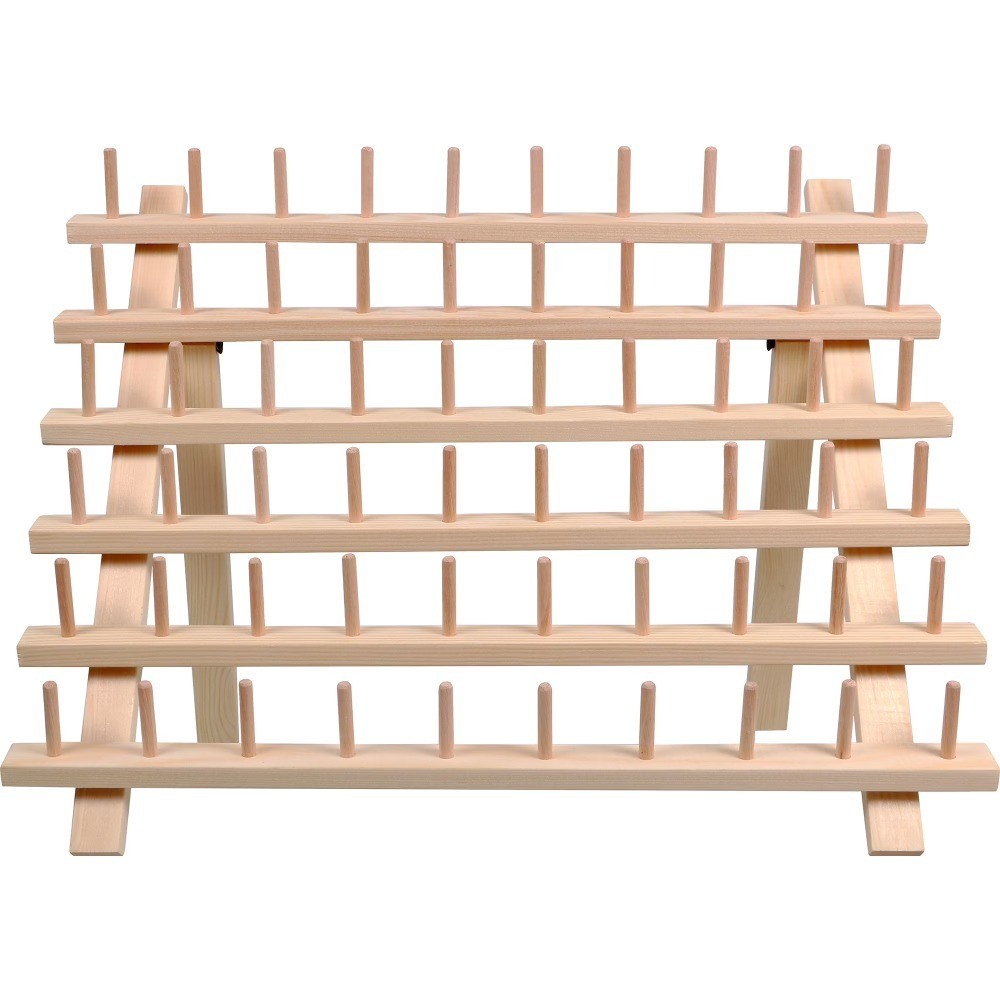 Wood Thread Spool Rack Organizer for 60 Spools Sewing Craft Storage Display