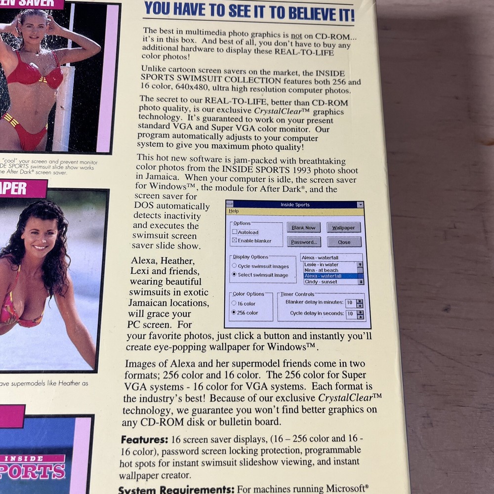 SEALED 1993 PC Windows And DOS INSIDE SPORTS SWIMSUIT