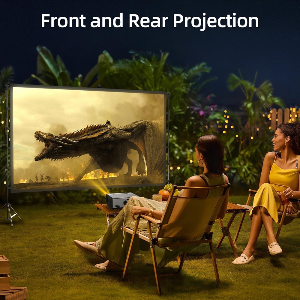 Projector Screen Outdoor, Projector Screens with Stand Portable 120" Foldable...