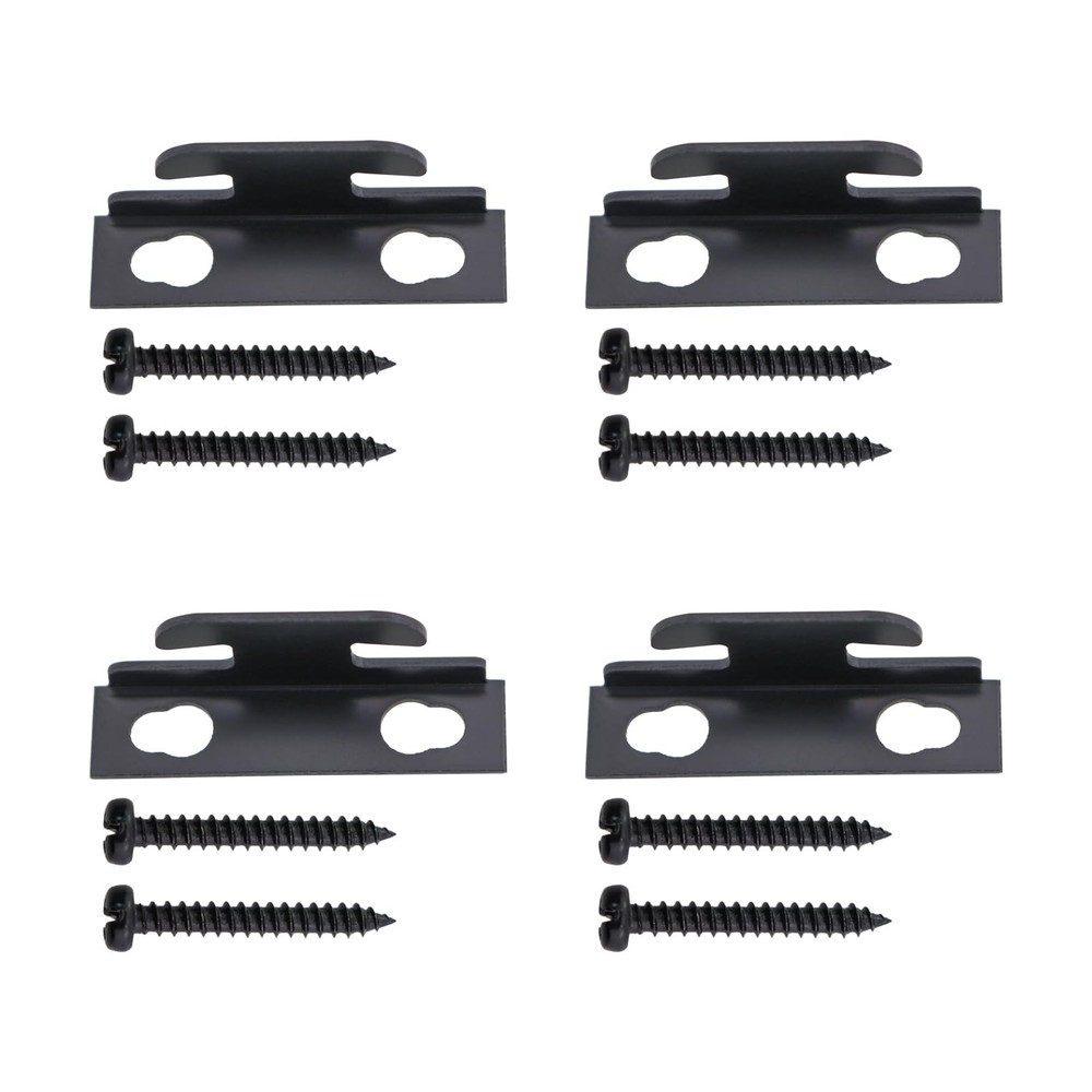 4 PCS 34mm Black Curtain Pole Bracket Hook Middle Support Double Hook