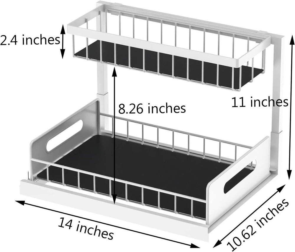 Under Kitchen Sink Organizers and Storage 2 Tier Pull Out Cabinet bathroom