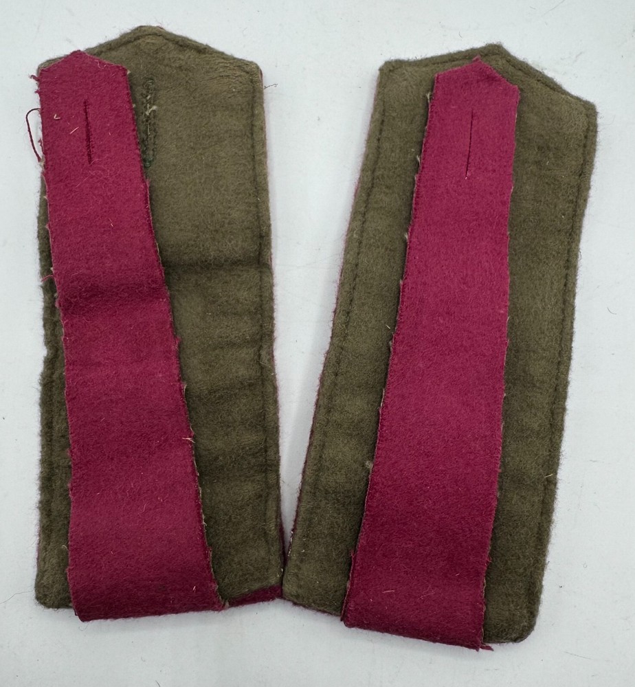 PAIR Soviet Union Red Army Infantry Shoulder Straps Boards M1943 WW2 Raspberry
