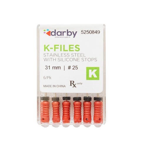 K-Type Files, 31mm, #25, 6/Pkg
