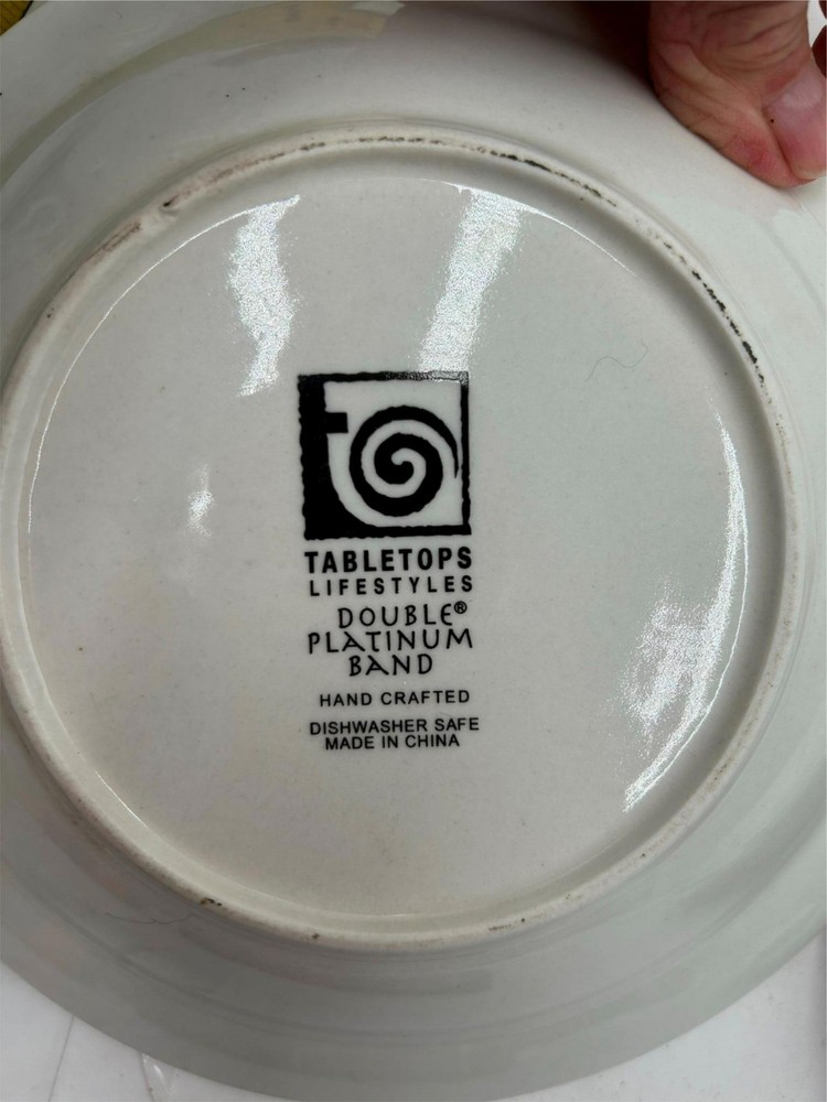 TABLETOPS LIFESTYLES DOUBLE PLATINUM BAND --- 4 PC PLACE SETTING **MULTIPLES**
