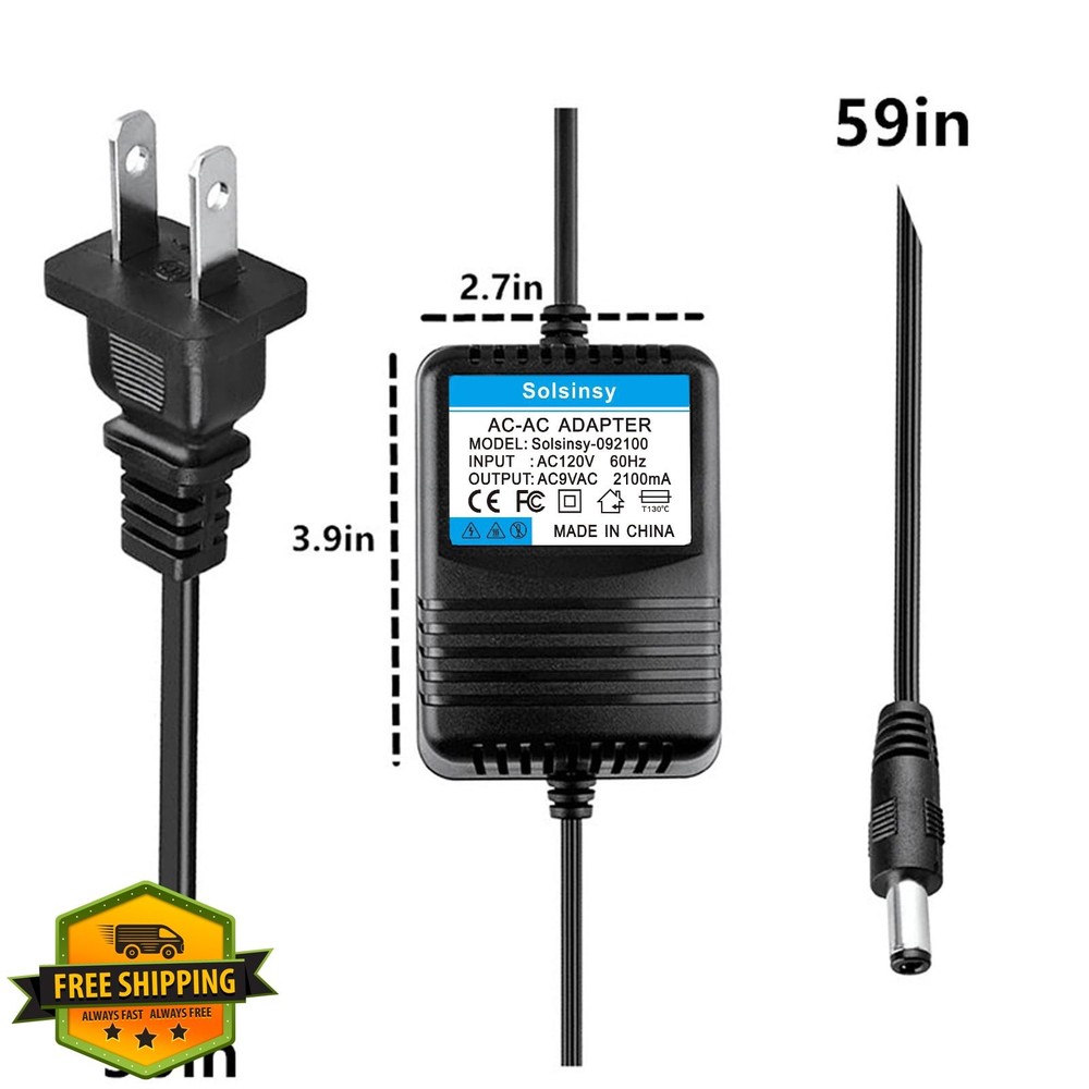 Solsinsy 9VAC Power Adapter for Digitech Guitar Processor