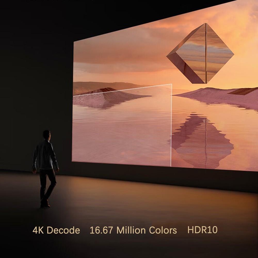 🚀4K Projector Smart Android Projector Smart Voice Dual Frequency HD Projector