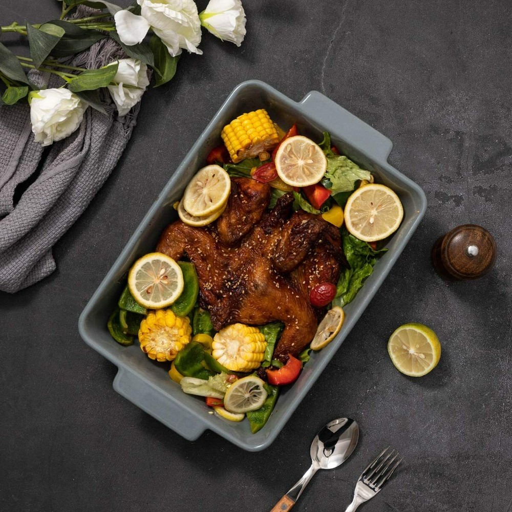 FE Baking Dish Lasagna Pan Ceramic Baking Pan 13x9 Oven Safe Rectangular Bake