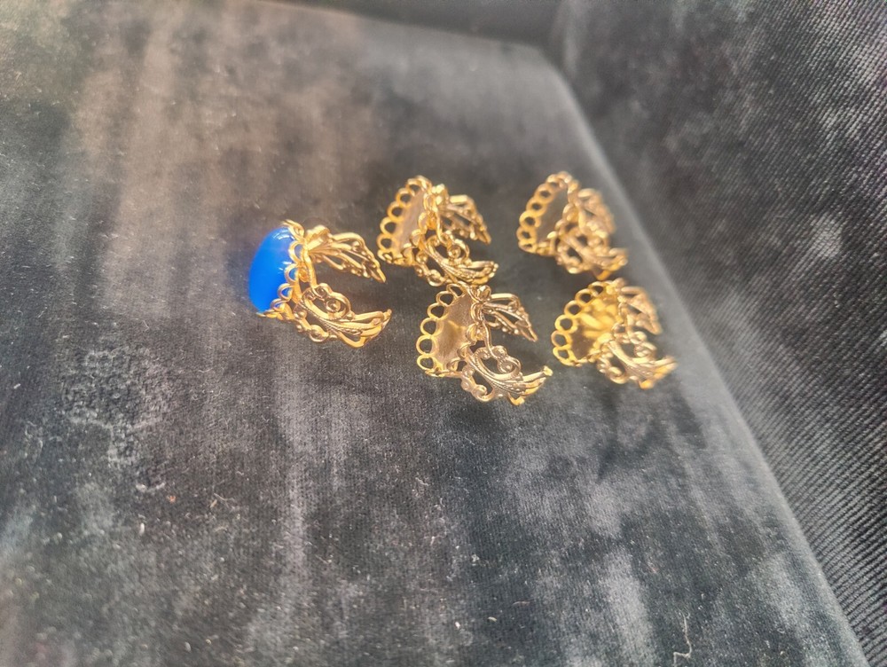 5pcs 13x18mm Cabochon Ring Settings Gold Plated