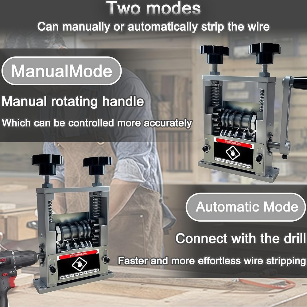 Manual Wire Stripper Machine,Drill Powered Hand Crank Wire Stripper Tool With...