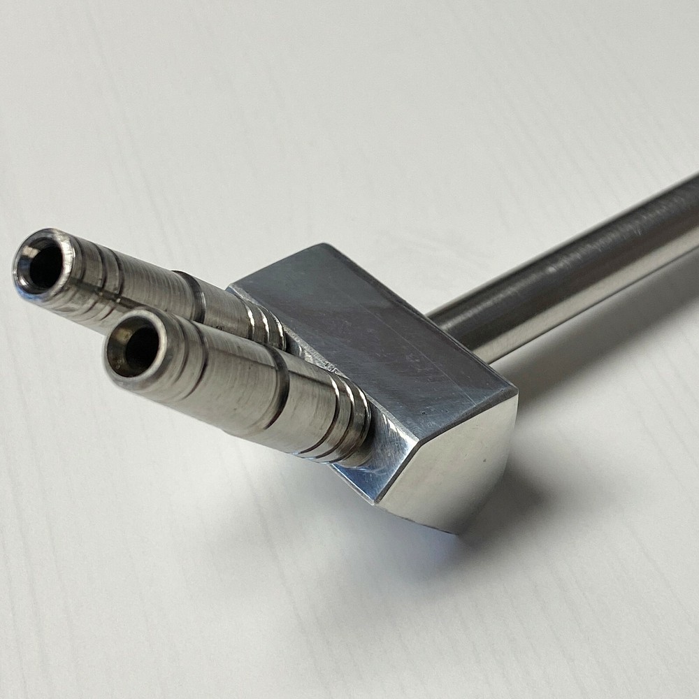 Rape Rapé Sniffing Pipe Applicator Double Action Titanium Stainless Steel