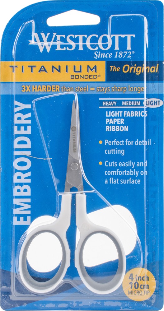 Westcott Titanium Straight Embroidery Scissors 4"-