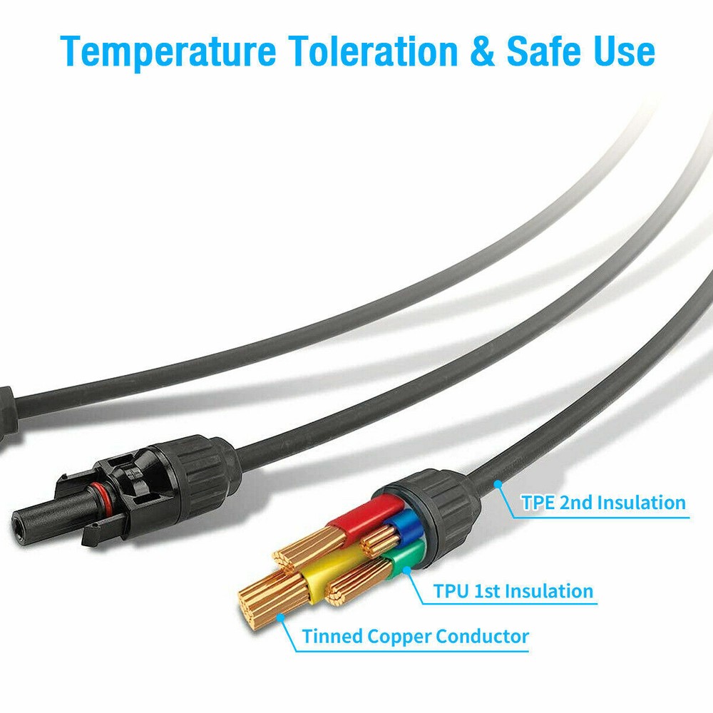 Solar Panel Y Branch Cable Connection Waterproof Adapter Connector Extension