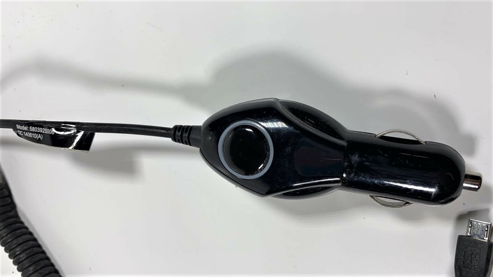 Universal Coiled Car charger with Micro-USB Connector - Black