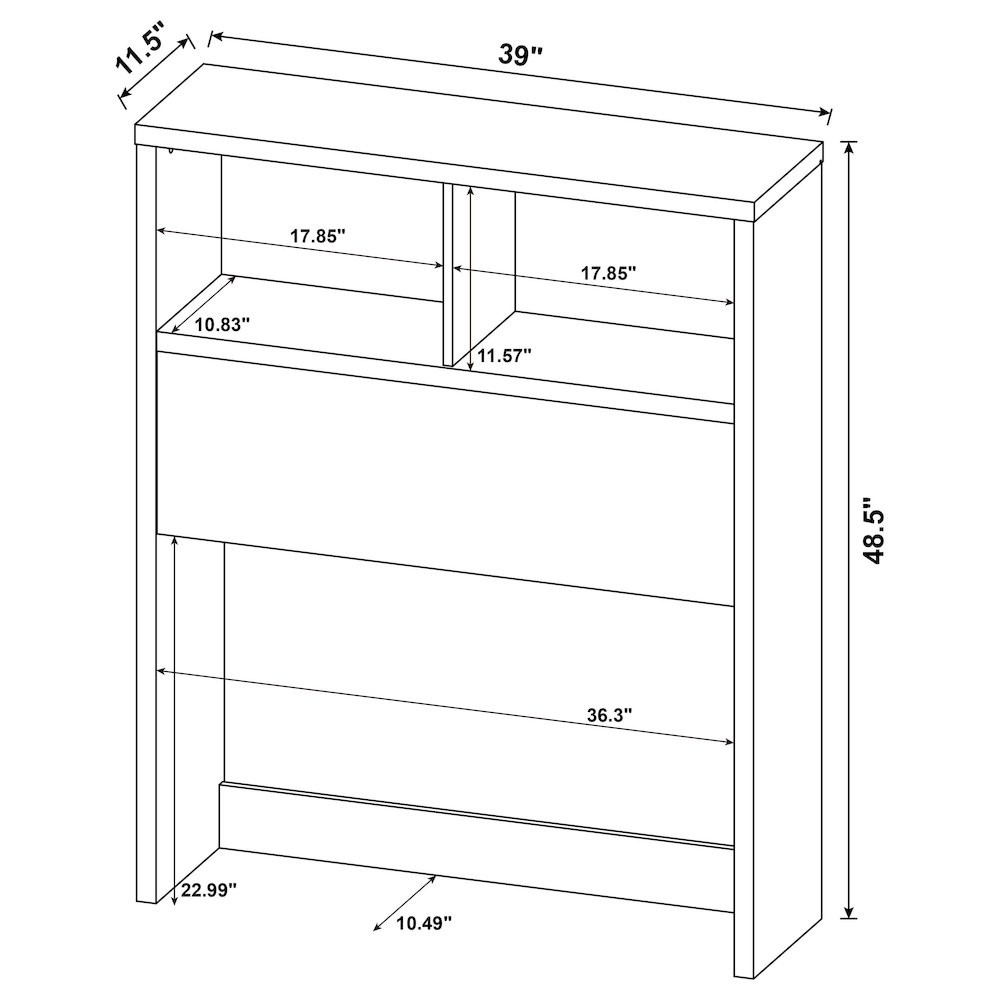Westpark 3-piece Twin Bedroom Set Bookcase Headboard Mango