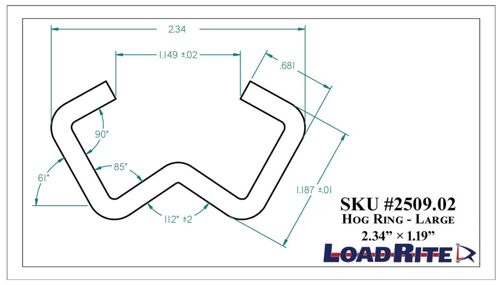 LoadRite 2509.02 "Large" Hog Ring 2.34″ × 1.19″