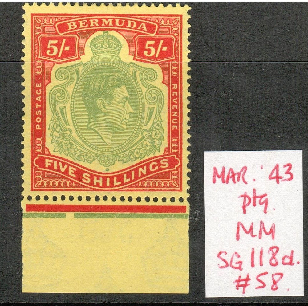 Bermuda Keyplate SG118d march 43 lightly hinged with flow.