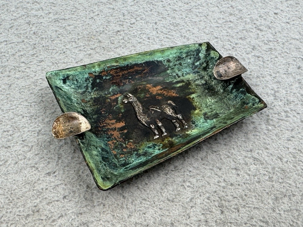 Vintage Ashtray Llama Peru Copper