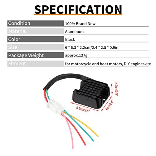 Voltage Regulator Rectifier Motorcycle Voltage Rectifier Universal for Go Kart