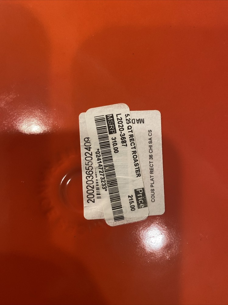 COUSANCES Large Roasting Rectangular Enamel Cast Iron 5.75 Quart QT Red Cerise