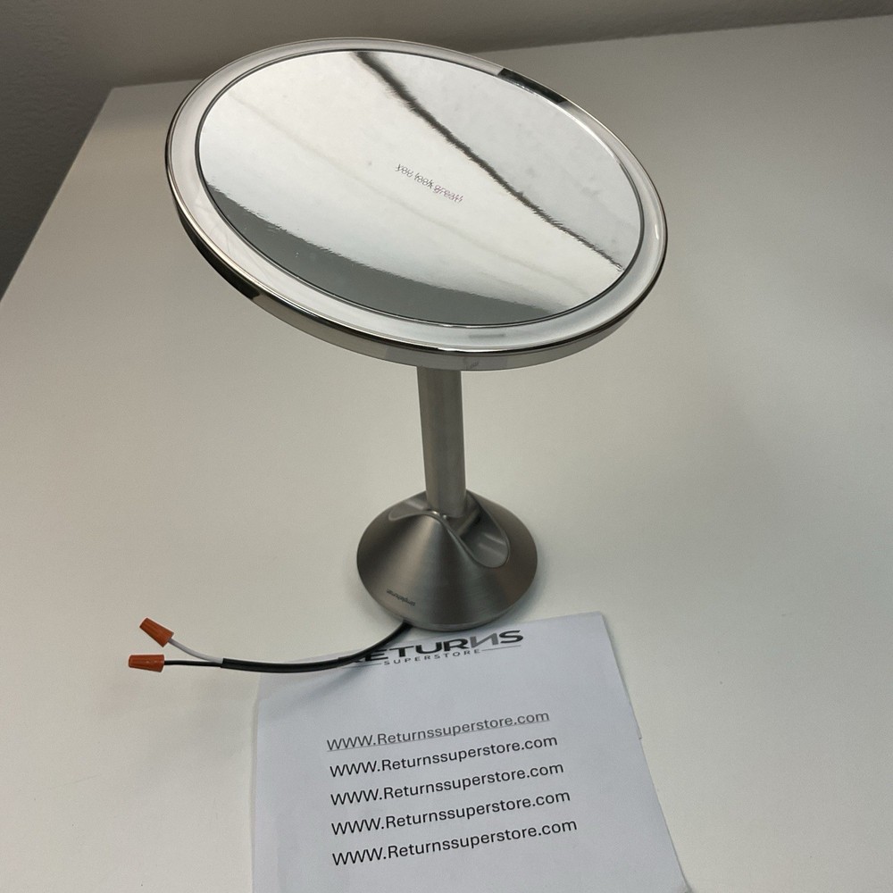 simplehuman 8” Wall Mount Hard-Wired Sensor Makeup Mirror ST3003 Stainless Steel