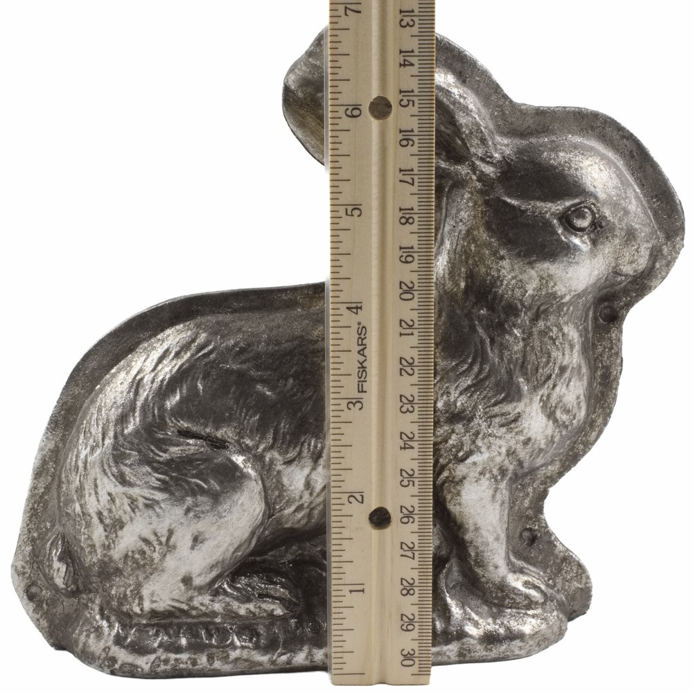Bunny Rabbit Easter Chocolate Candy Mold Silver Embossed Retro Style