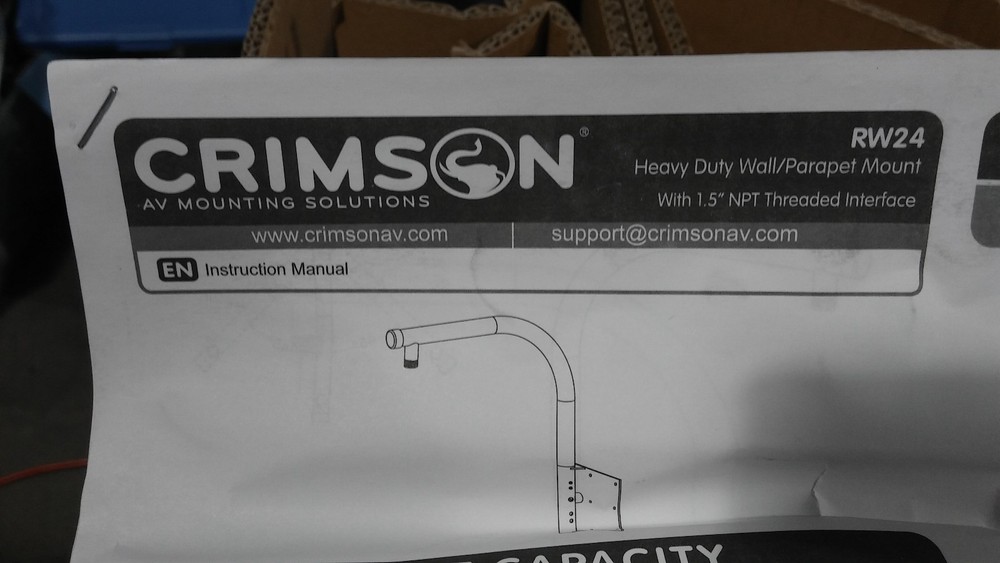 CRIMSON RW24 Heavy Duty Wall Parapet Mount with 1.5" NPT Threaded Interface