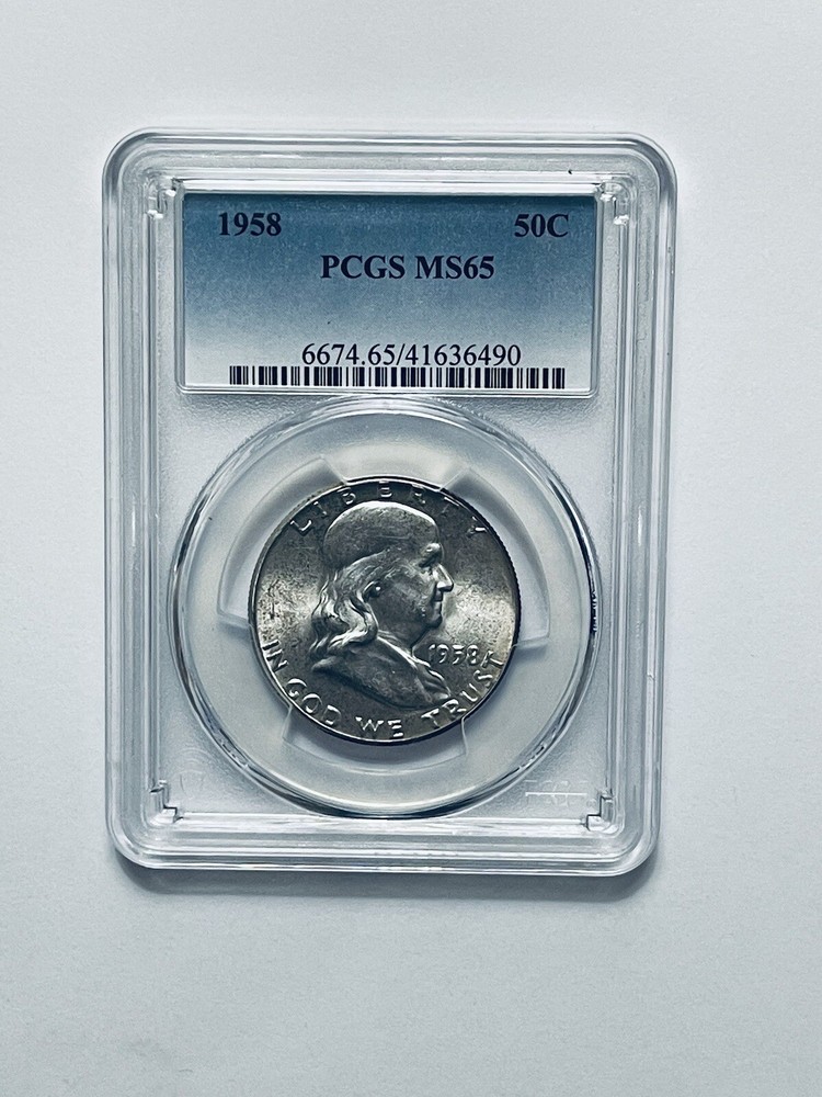 1958 Franklin Silver Half Dollar PCGS MS65