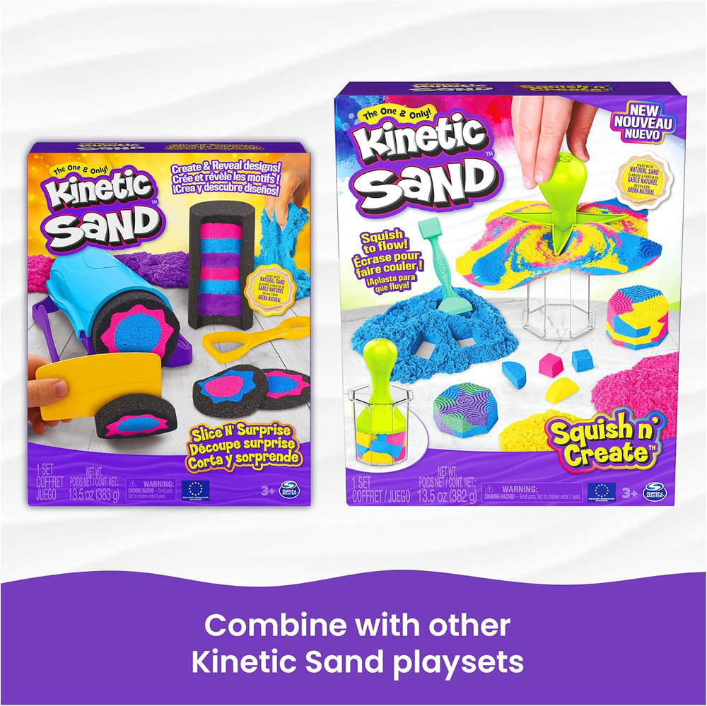 Kinetic Sand, Castle Containers 10-Color Moldable Play Sand Pack for Easter Bask
