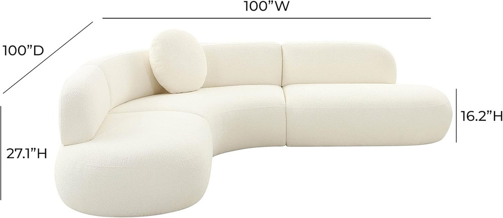 Broohah Cream Boucle Sectional