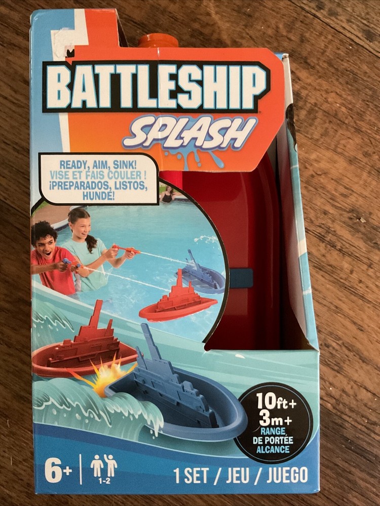Hasbro Battleship Splash Game Pool Water Activity 10’ Range Ready, Aim, Sink