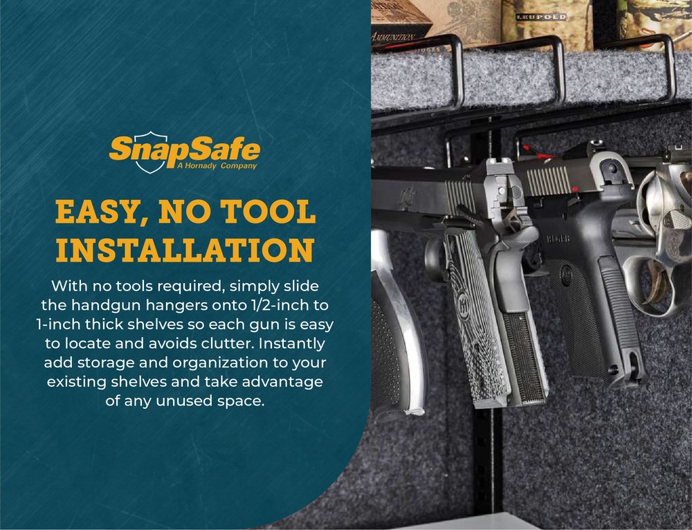 SnapSafe .22 Caliber Handgun Hangers (4 Pack)