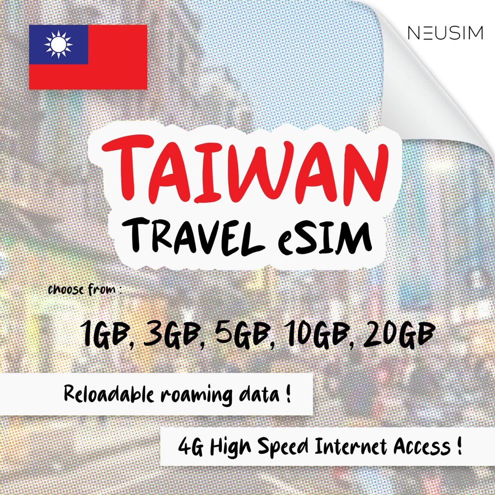 NeuSIM Taiwan eSIM 1-3GB Data | Same Day DELIVERY!
