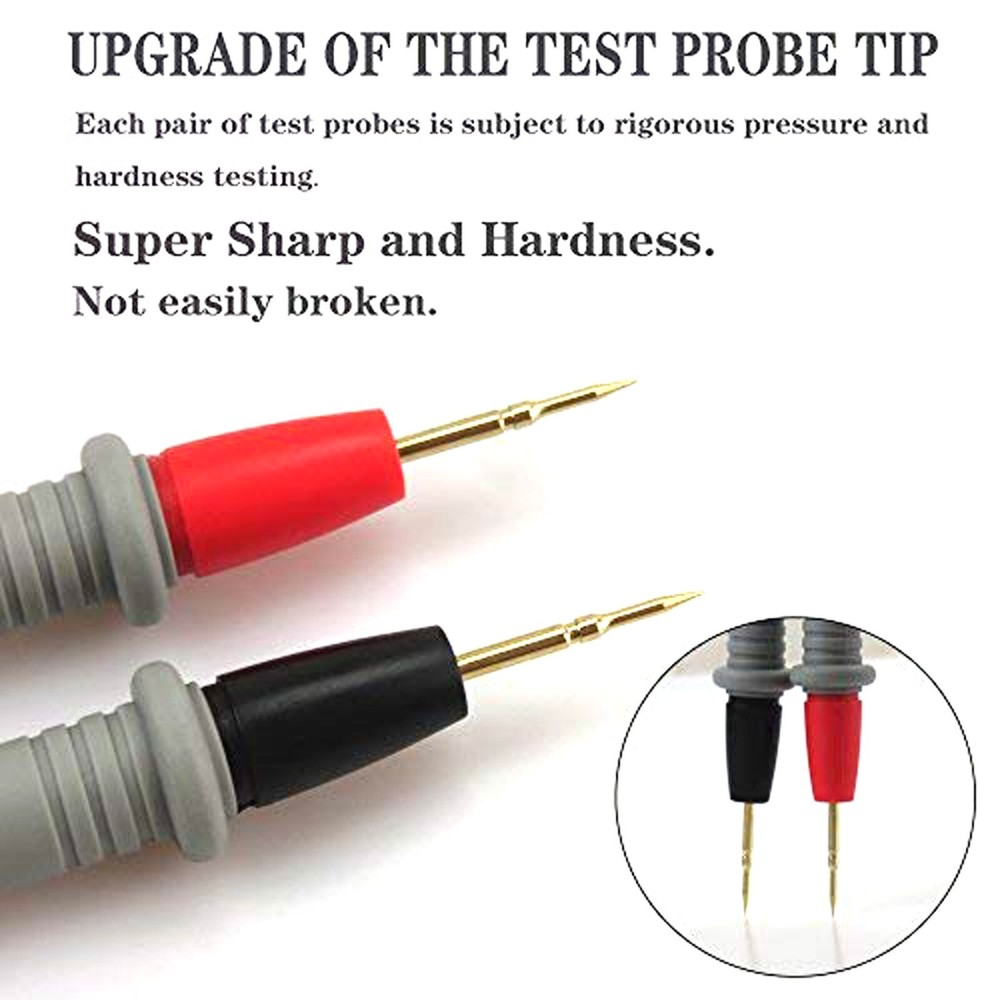 2 Pair Multimeter Voltmeter Cable Thin Needle Tester Unique Probe Test Lead Cord