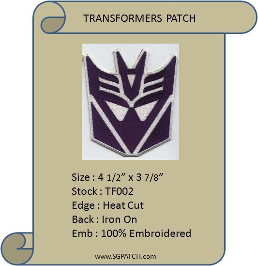 TRANSFORMERS DECEPTICON PATCH - TF002