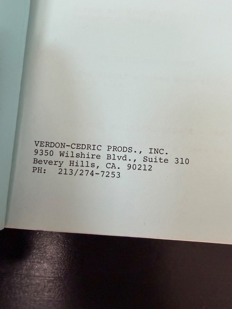 SHOOT OUT "FAST FORWARD" 1984 ORIGINAL MOVIE SCRIPT SIDNEY POITIER 2ND DRAFT
