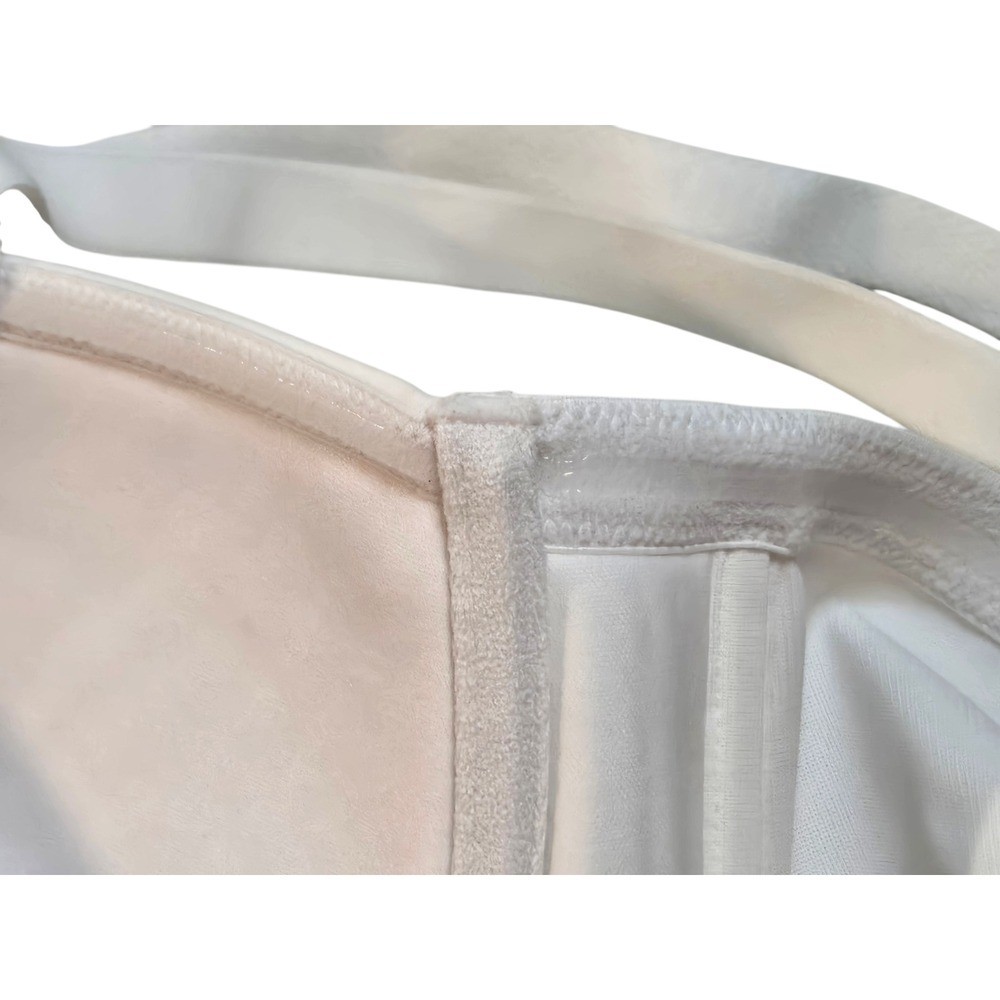 Cacique White Strapless Bra 44B Underwire Full Coverage Support