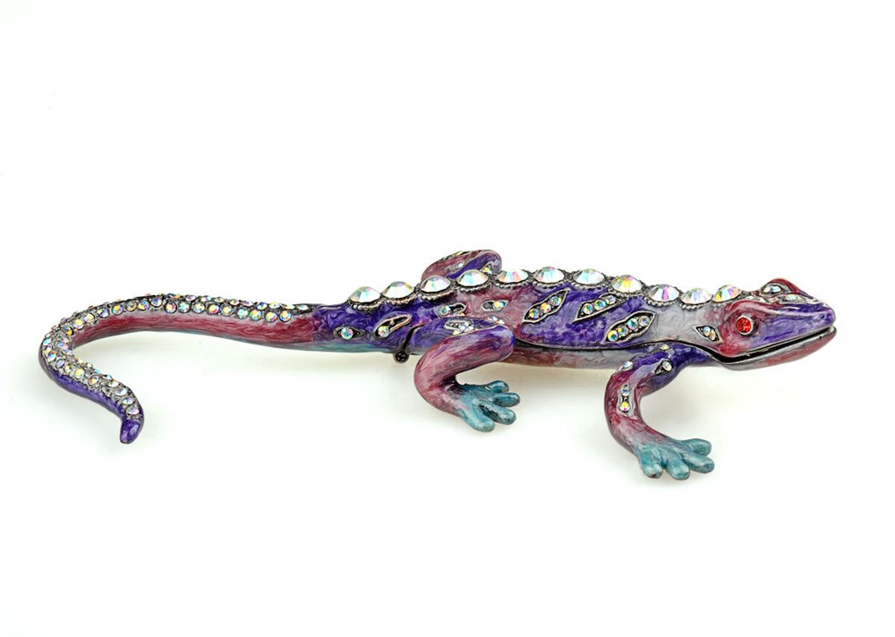 Hidden Treasures Lavender Lizard Trinket Box