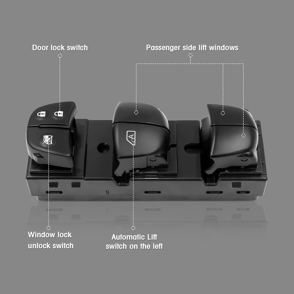 Driver Side Master Power Window Switch Compatible with Nissan Juke 2011-2017, Ni